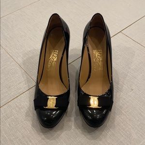 Black Ferragamo heels